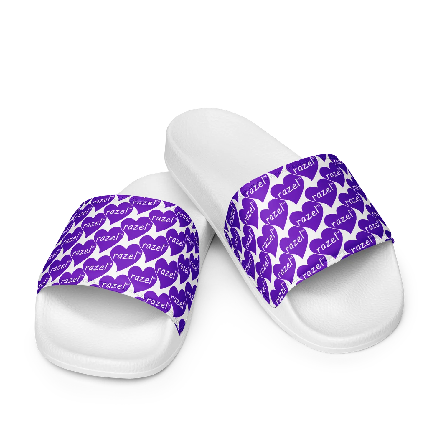 Razel Purple Hearted Motif slippers zwart print