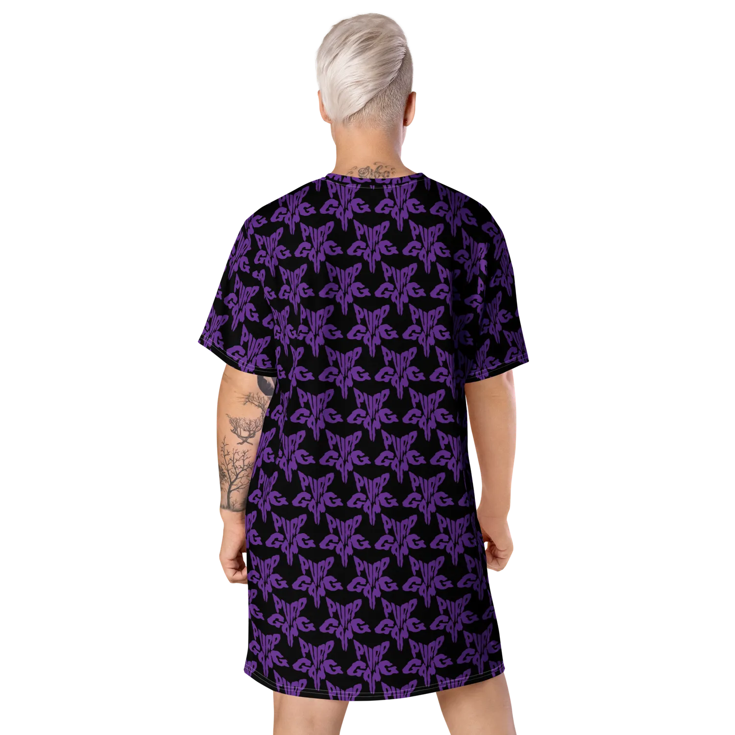 Razel Purp Gang Rock Star Motif T-shirt jurk oversize