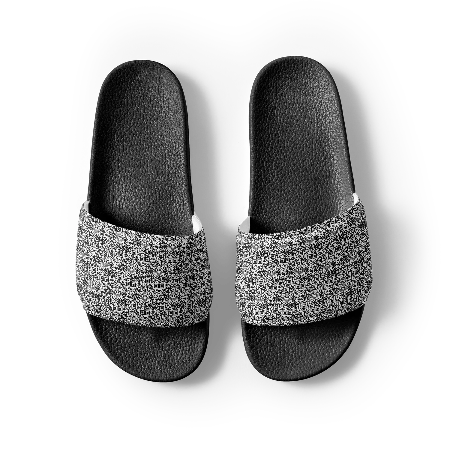 Razel Face QR Code slippers zwart bedrukt
