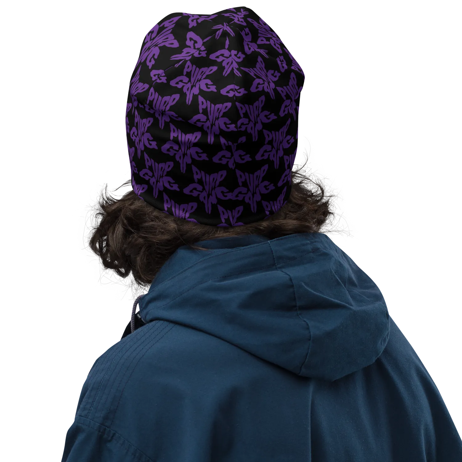 Razel Purp Gang Rock Star Beanie Muts Zwart Dubbel