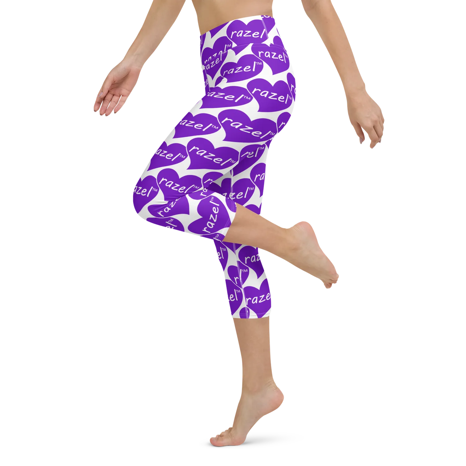 Razel Purple Hearted yoga capri high waist