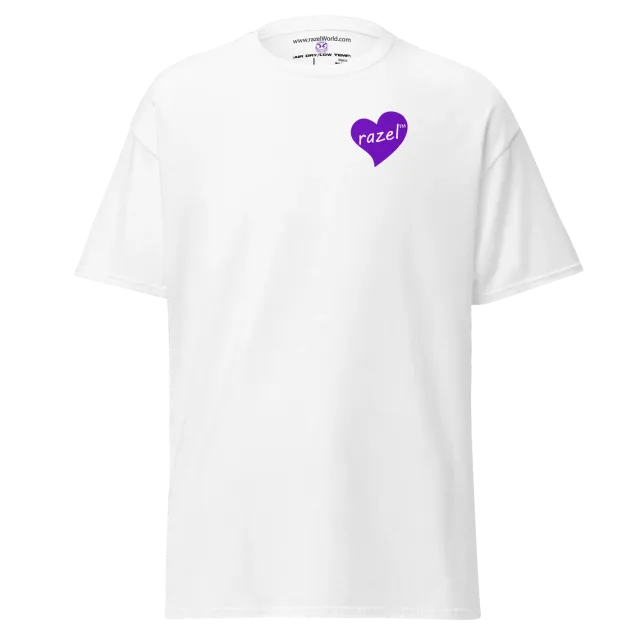 Razel Purple Hearted T-shirt zwart borstprint katoen