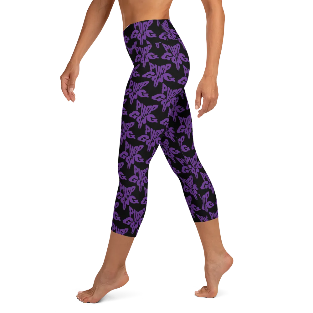 Razel Purp Gang Rock Star yoga capri legging stretch