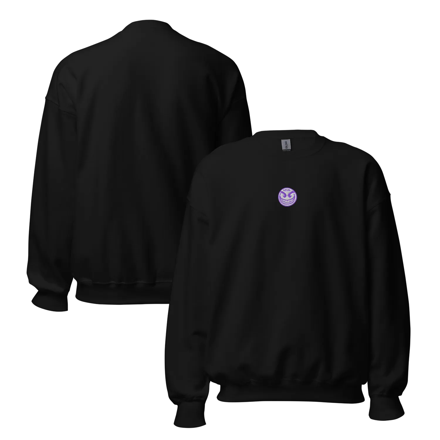Razel Face Embroidered Crewneck Trui Zwart Geborduurd