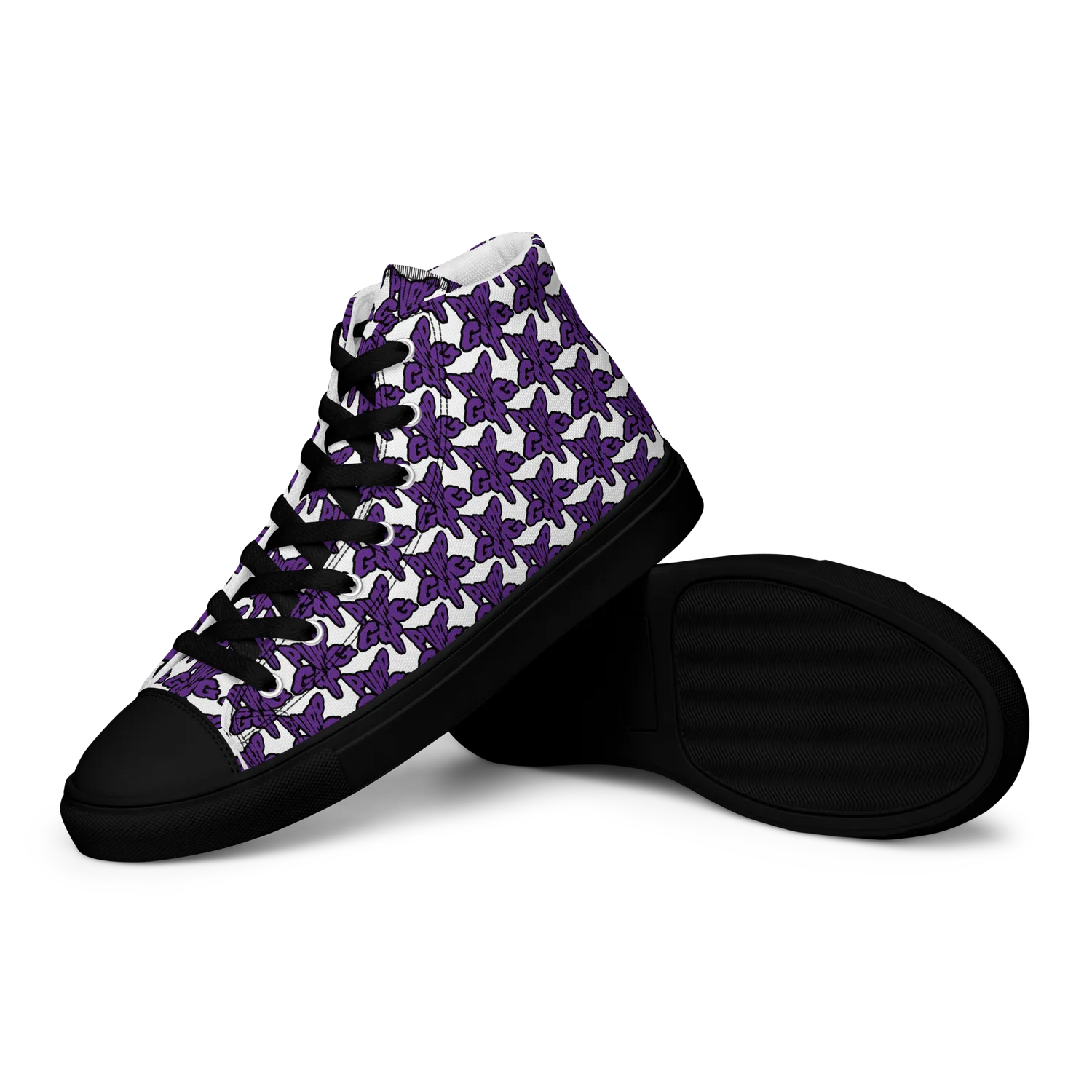 Razel Purp Gang Rock Star Hoge Sneakers Zwart Canvas
