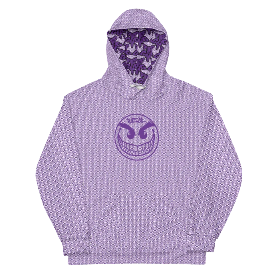 Razel Face Motif hoodie unisex met fleecevoering