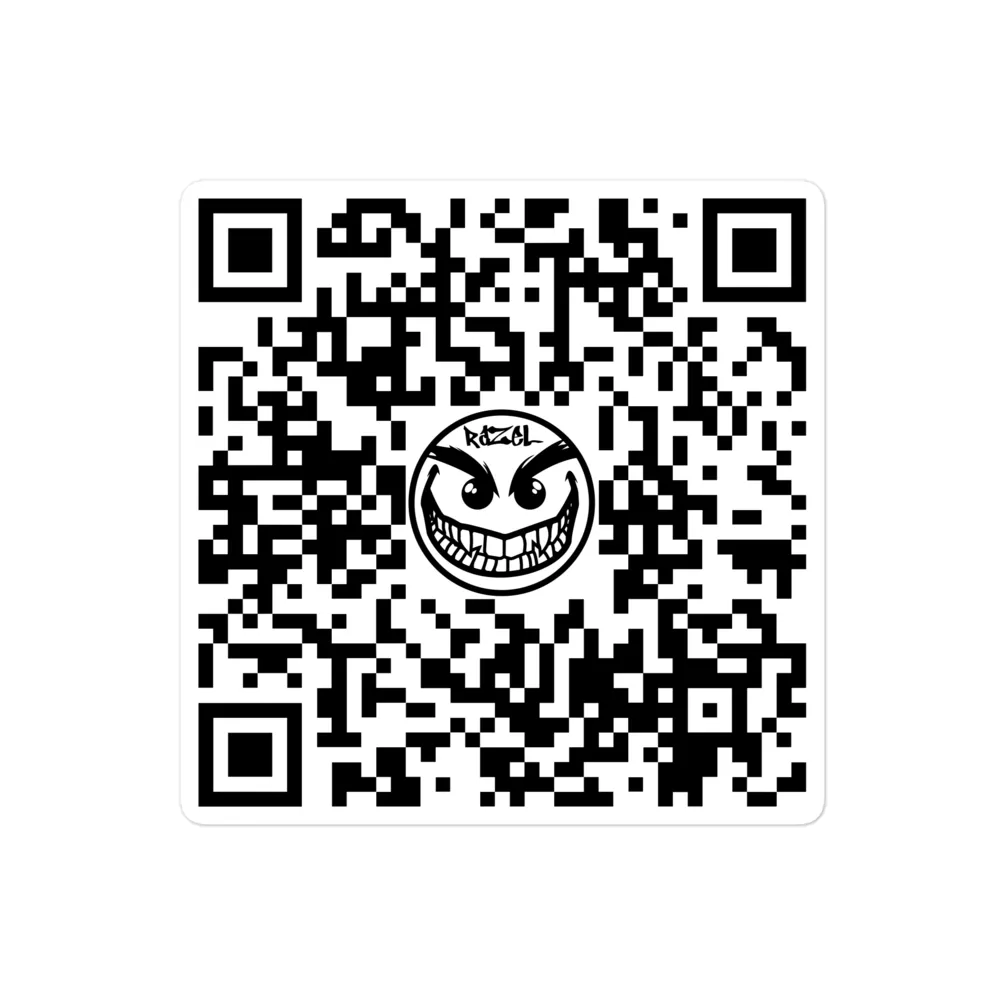 Razel Face QR Code sticker 7,6 cm vinyl