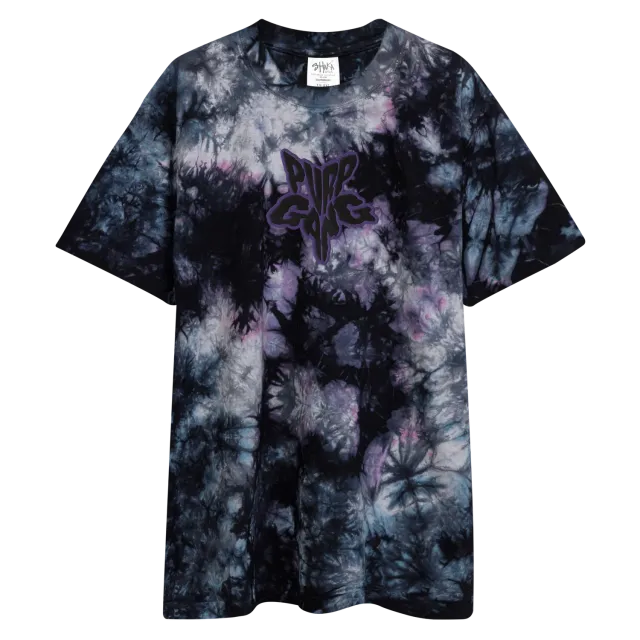 Razel Purp Gang Rock Star Oversized Tie-Dye T-shirt katoen
