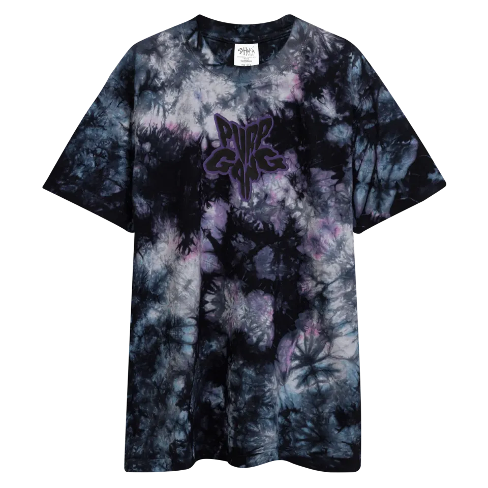 Razel Purp Gang Rock Star Oversized Tie-Dye T-shirt katoen