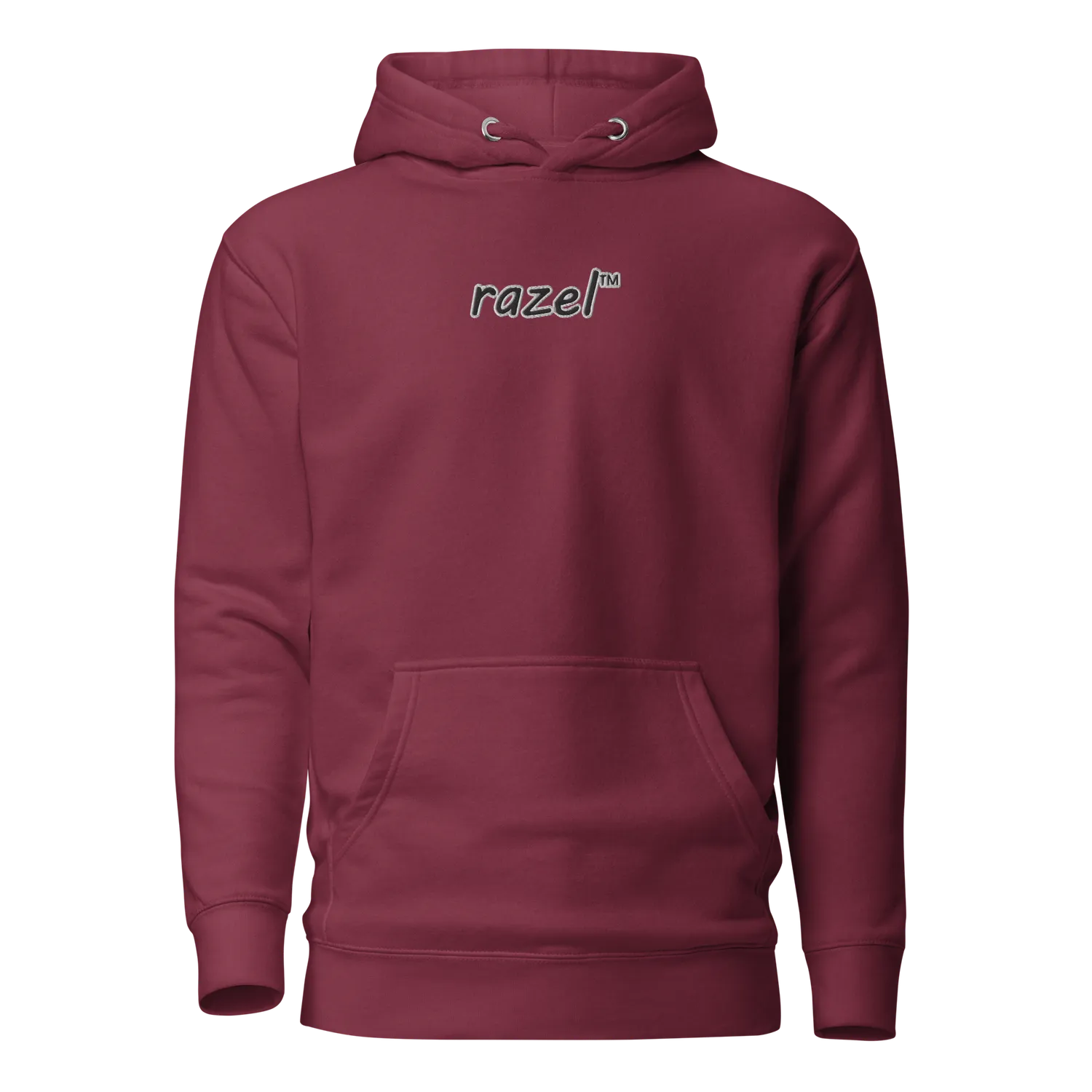 Razel Embroidered hoodie zwart katoen