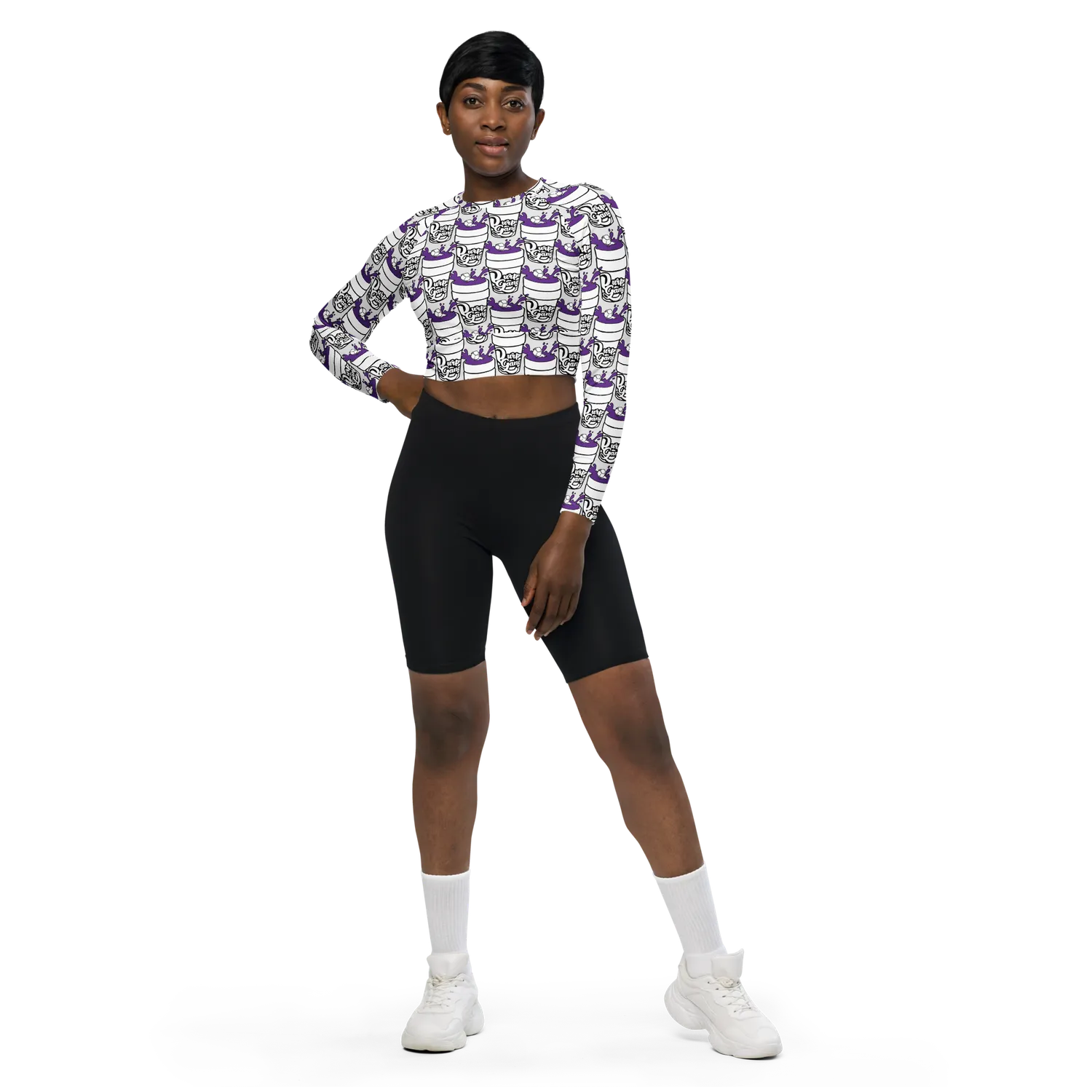Razel Purp Gang Double Cup longsleeve crop top UPF50+