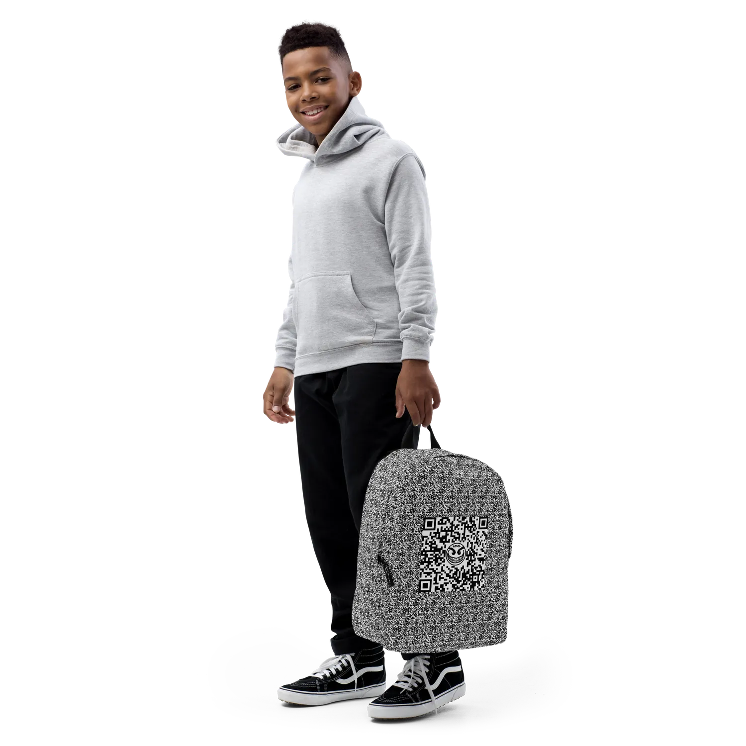 Razel Face QR Code Motif rugzak zwart 20 liter laptopvak