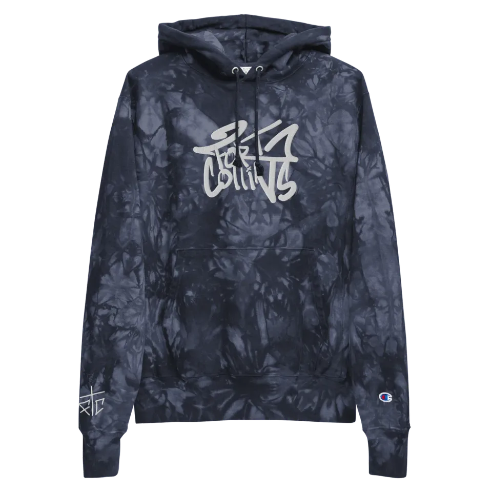 Razel Fort Collins Champion tie-dye hoodie zwart