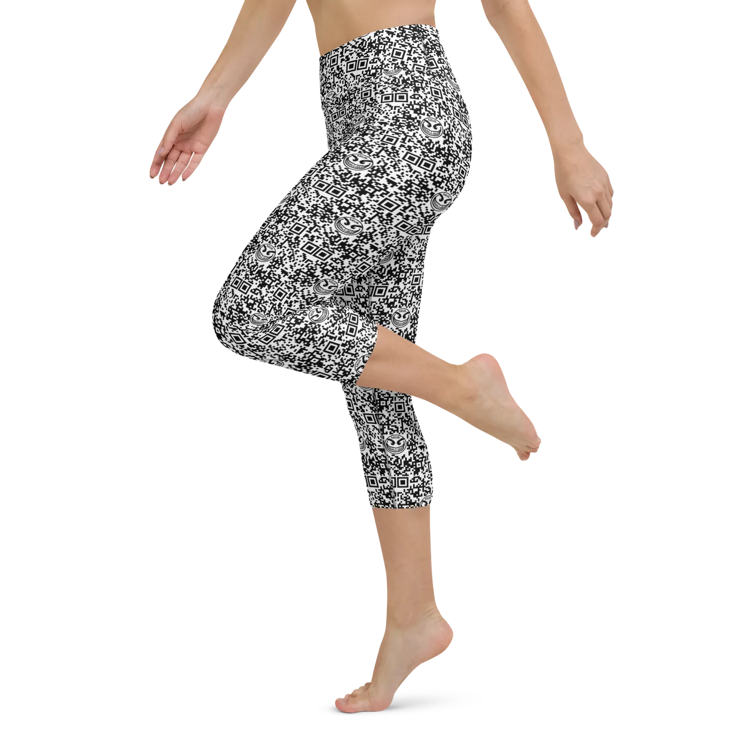 Razel Face QR Code Yoga Capri XS-XL zwart