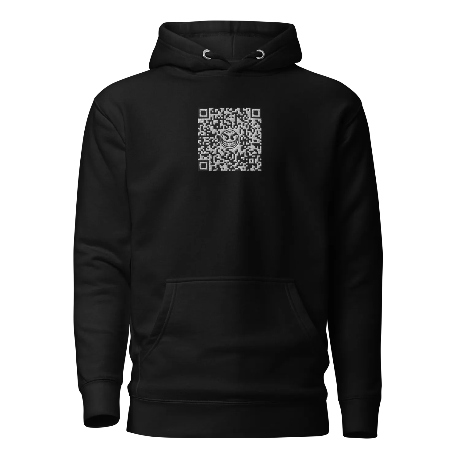 Razel Face QR Code hoodie zwart geborduurd maat M