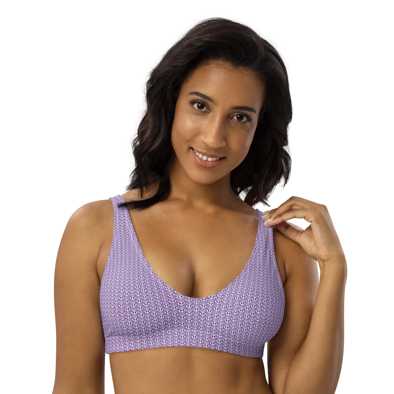 Razel Face Motif Bikini Top padded gerecycled polyester