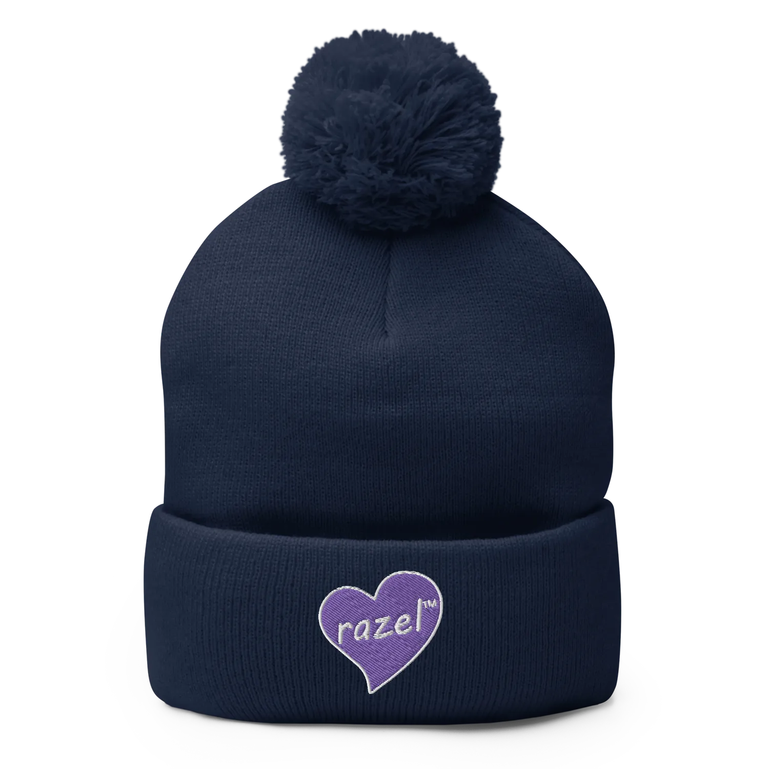 Razel Purple Hearted pompon muts zwart acryl
