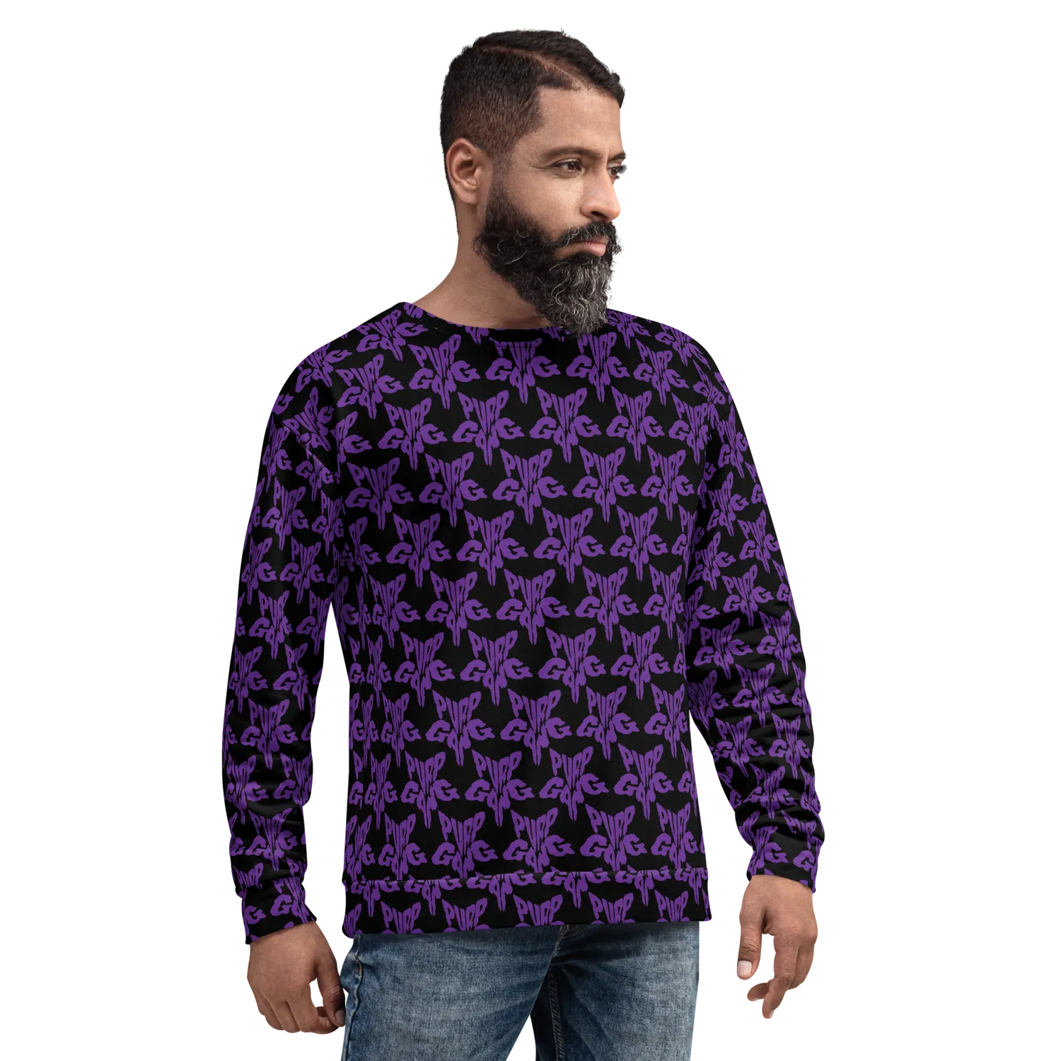 Razel Purp Gang Rock Star Motif Sweater fleece