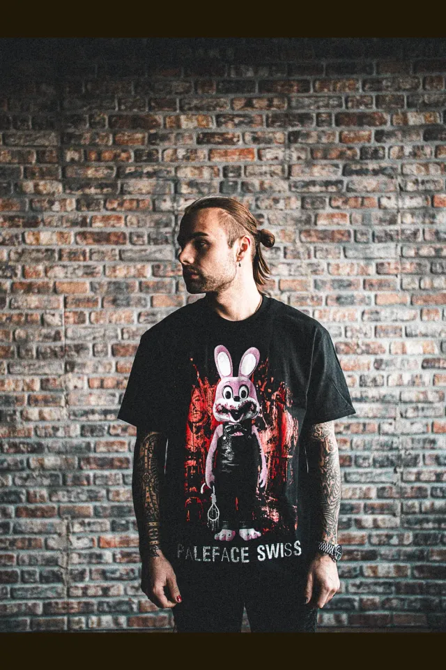 Paleface Swiss Mad Bunny shirt zwart katoen