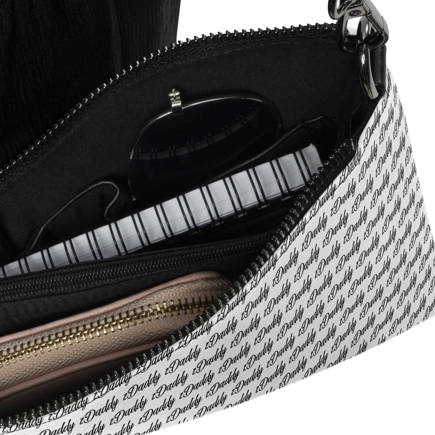 Razel zDaddy Motif Satchel tas zwart kunstleer