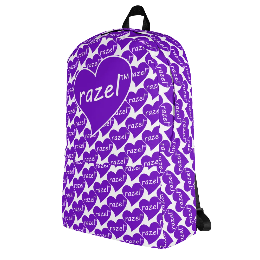 Razel Purple Hearted Motif rugzak 15 inch waterafstotend