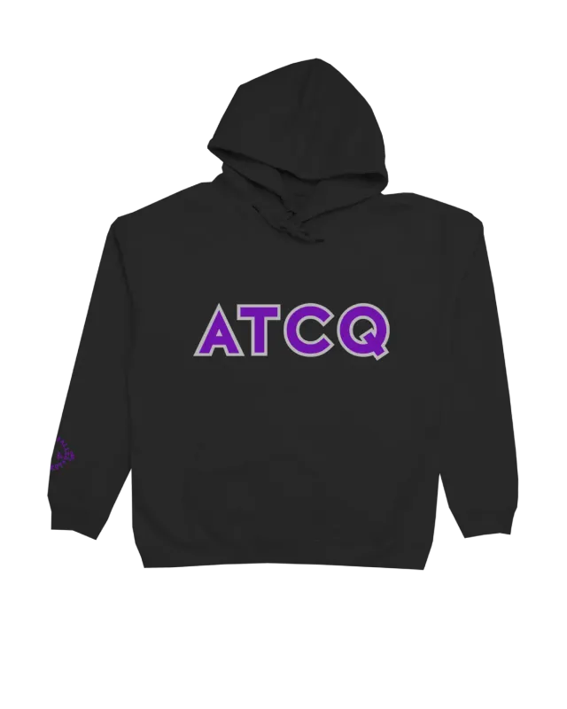 Tribe Called Quest ATCQ Sweatshirt zwart borduurlogo paars