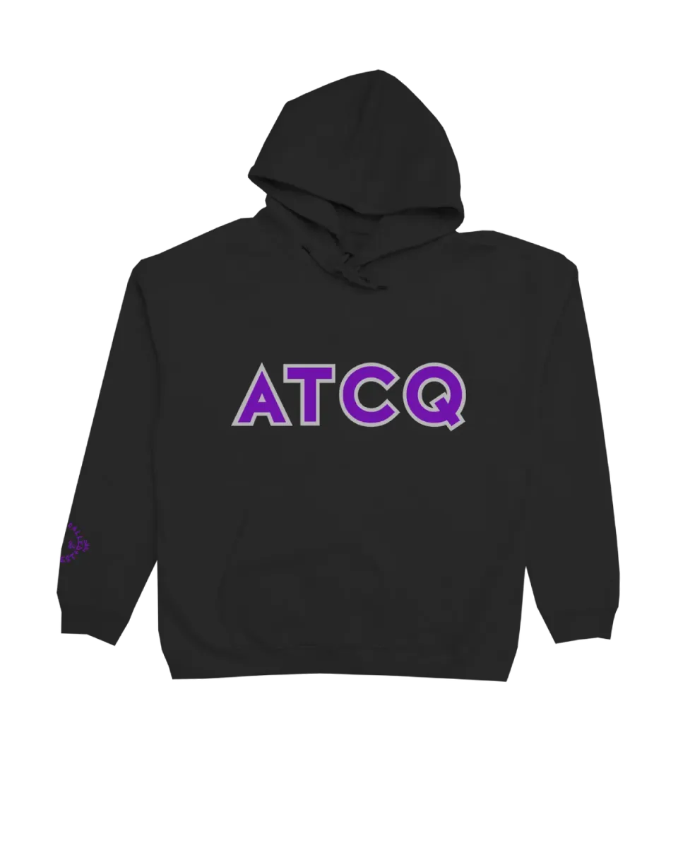 Tribe Called Quest ATCQ Sweatshirt zwart borduurlogo paars