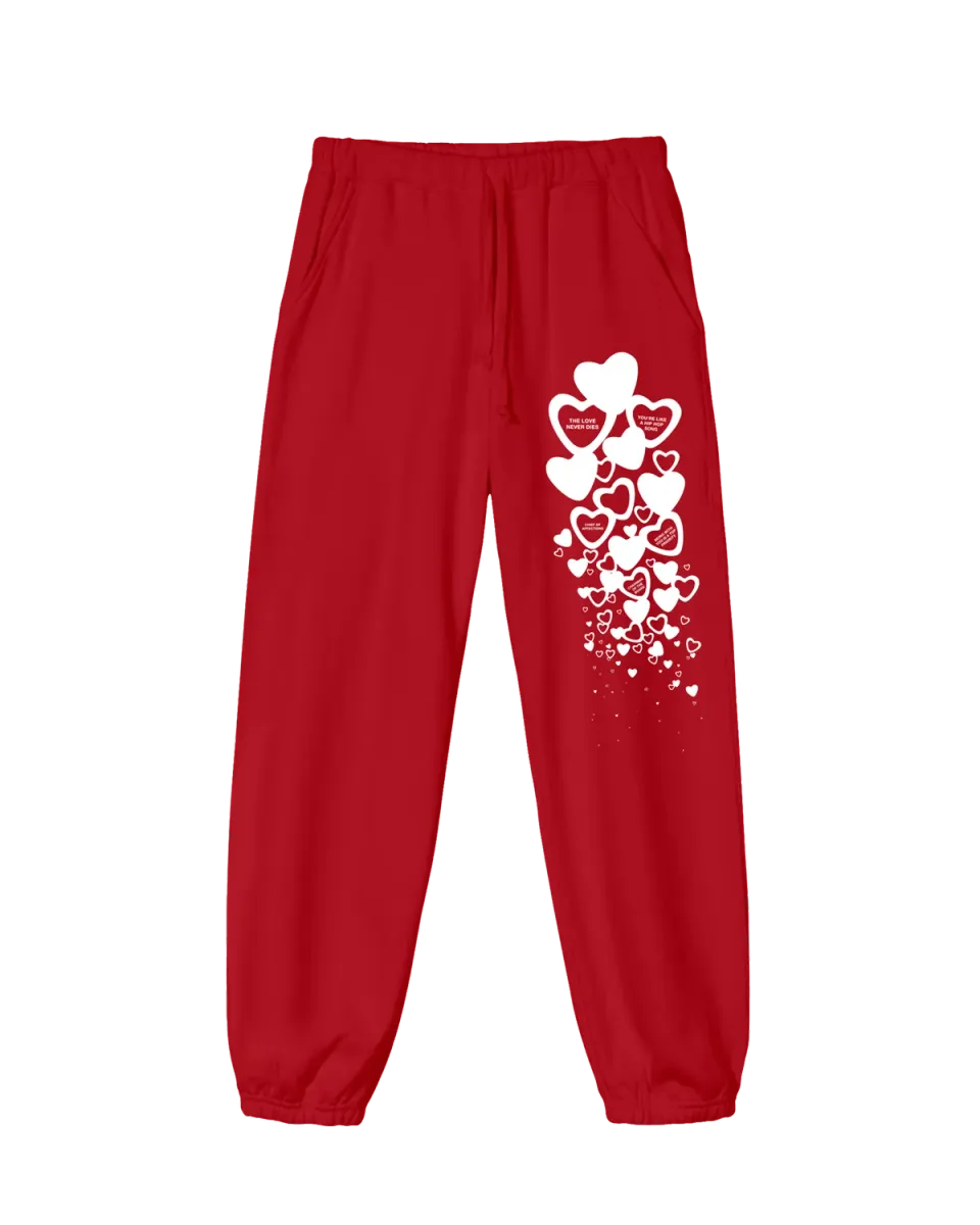 Tribe Called Quest Bonita Raining Hearts joggingbroek rood