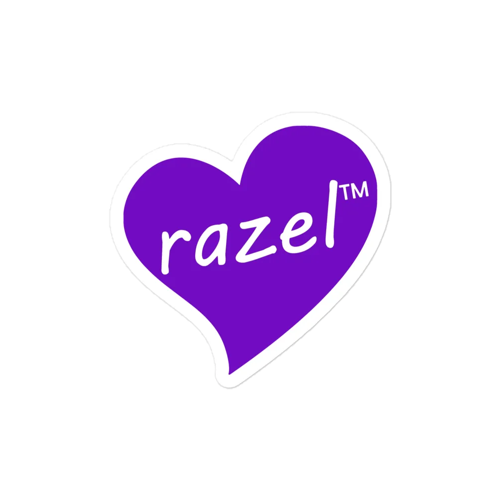 Razel Purple Hearted sticker 7,6 cm vinyl paars hart