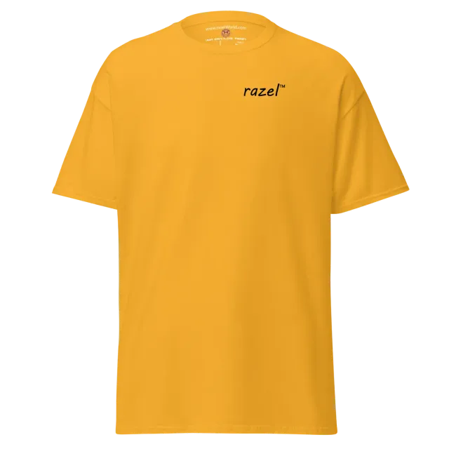 Razel Black T-shirt left chest zwart katoen