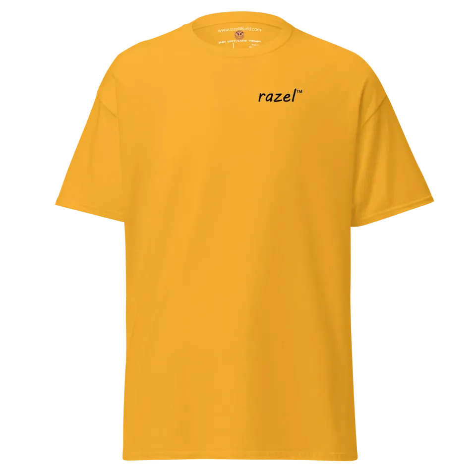 Razel Black T-shirt left chest zwart katoen