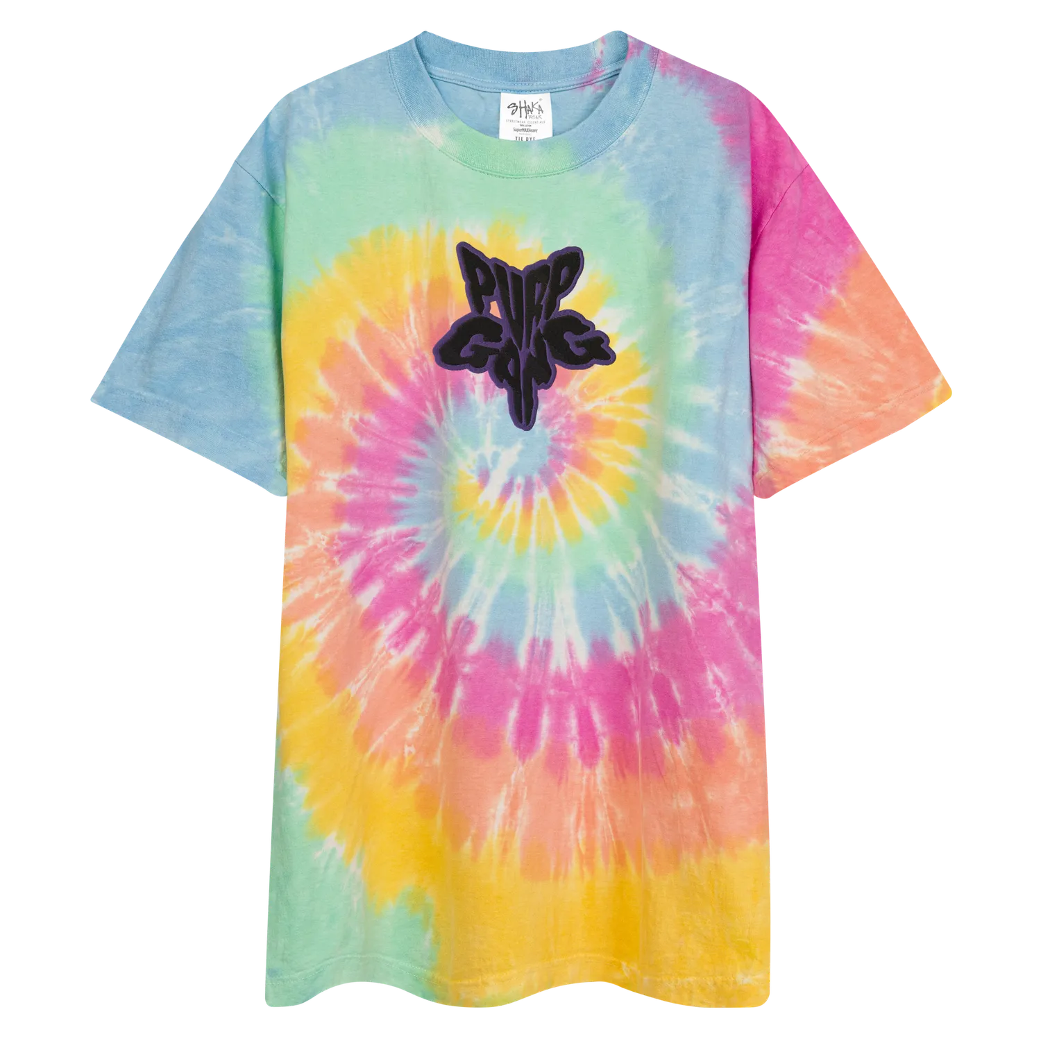 Razel Purp Gang Rock Star Oversized Tie-Dye T-shirt katoen