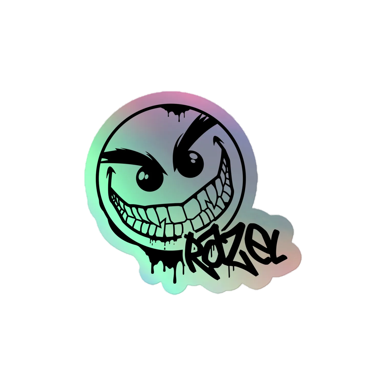 Razel Gang Drip Face holografische sticker vinyl