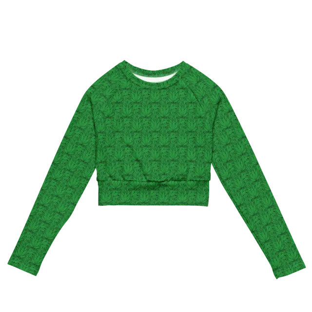 Razel Marijuana Tree Star crop top longsleeve UPF50