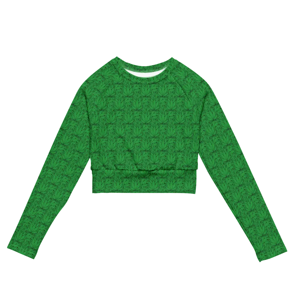Razel Marijuana Tree Star crop top longsleeve UPF50