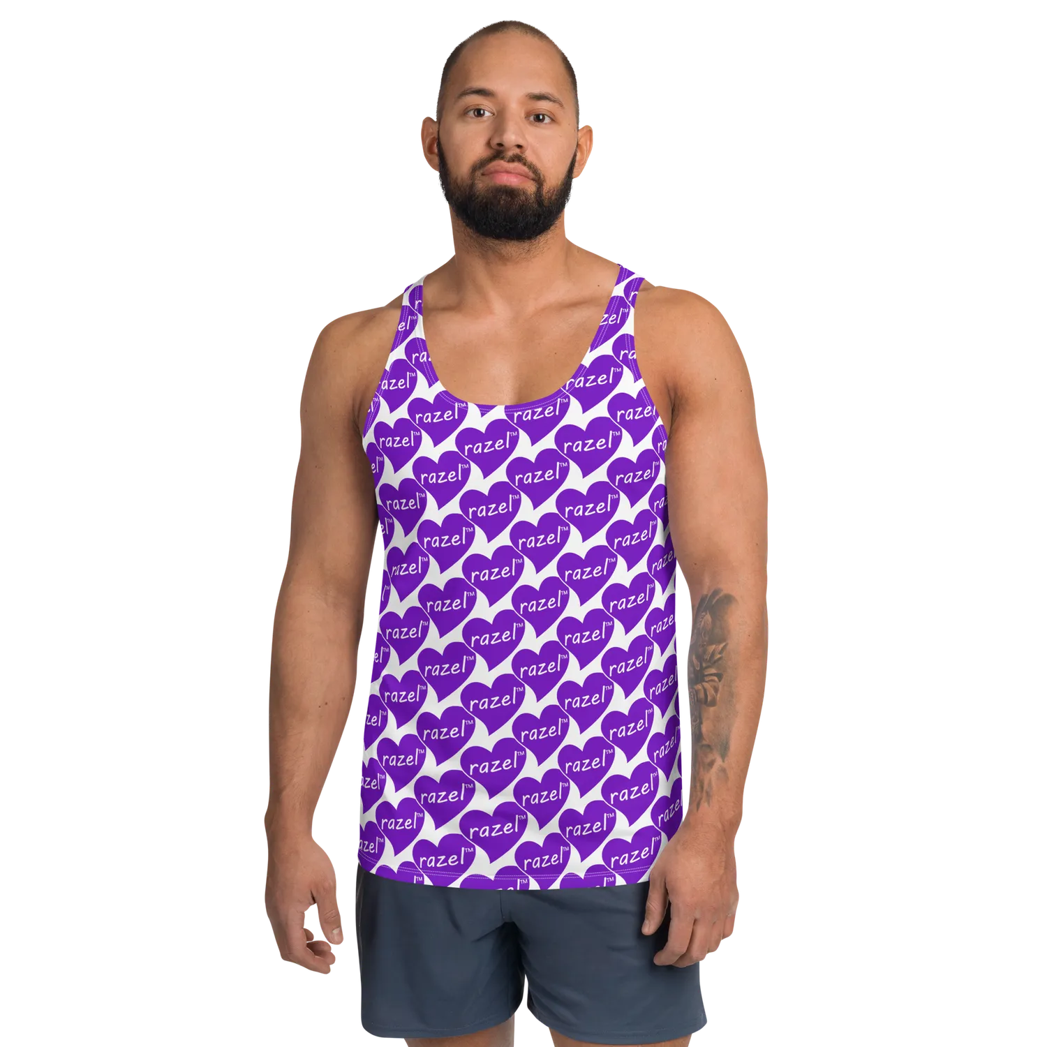 Razel Purple Hearted tanktop heren elastisch