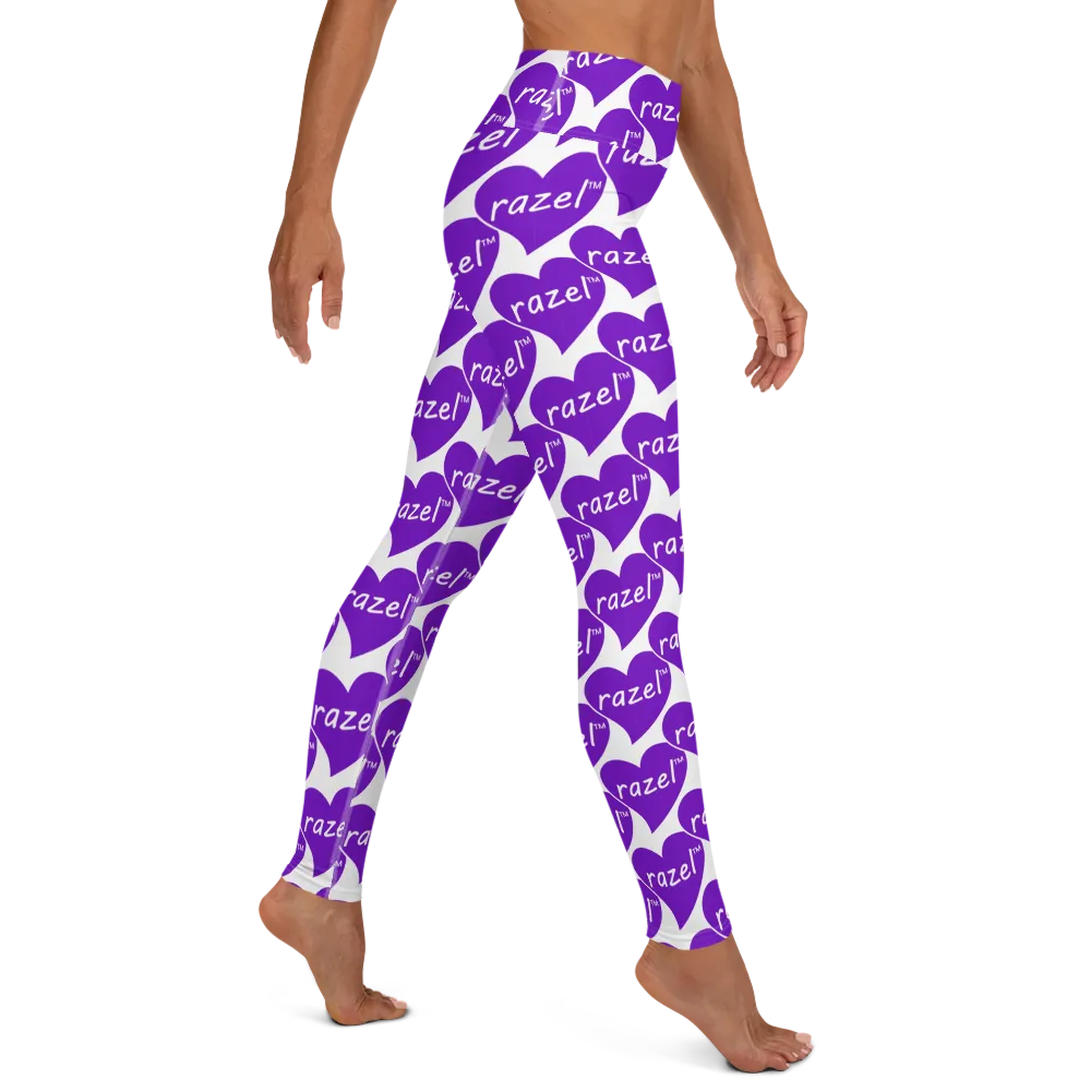 Razel Purple Hearted Legging Motif stretch