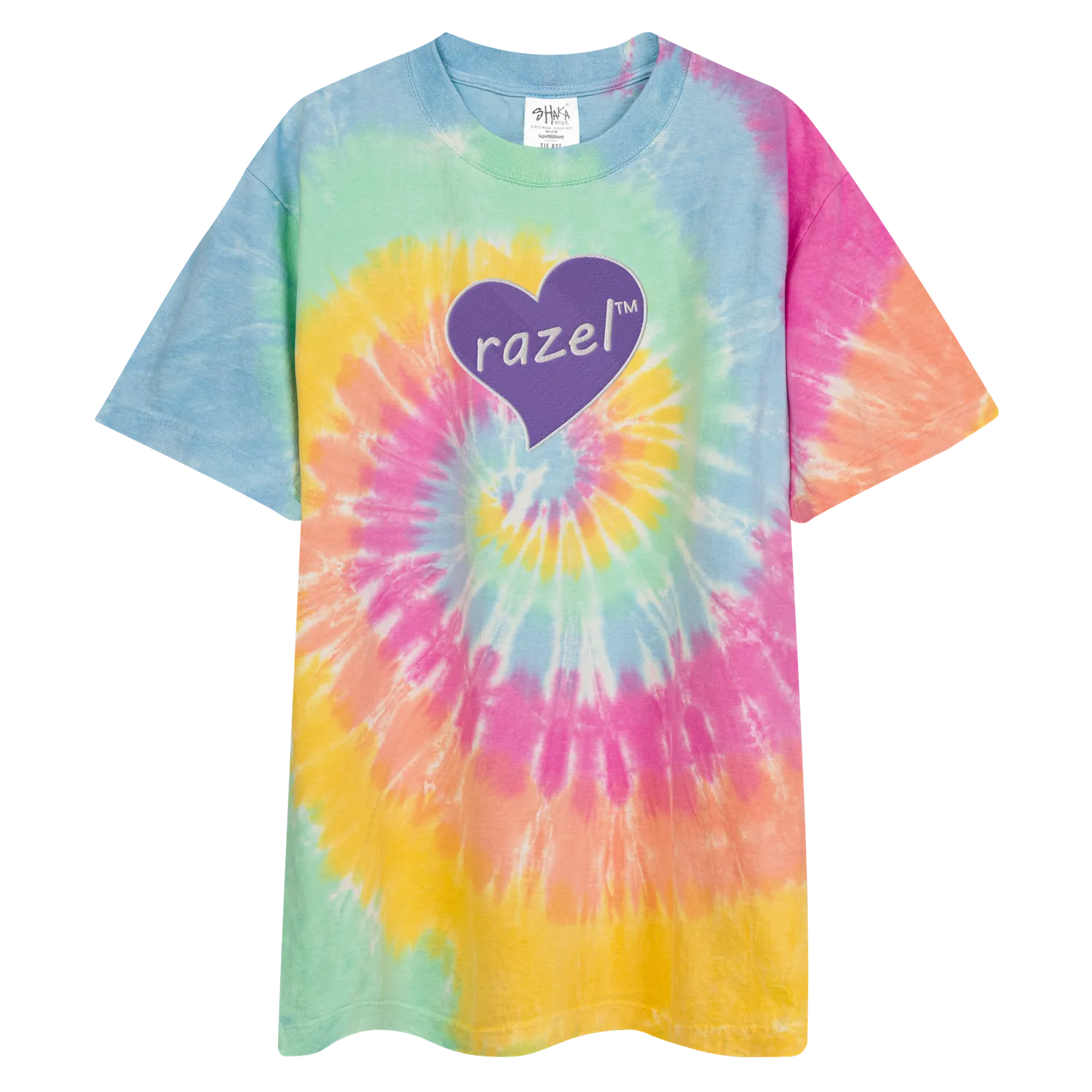 Razel Purple Hearted oversized tie-dye T-shirt Milky Way