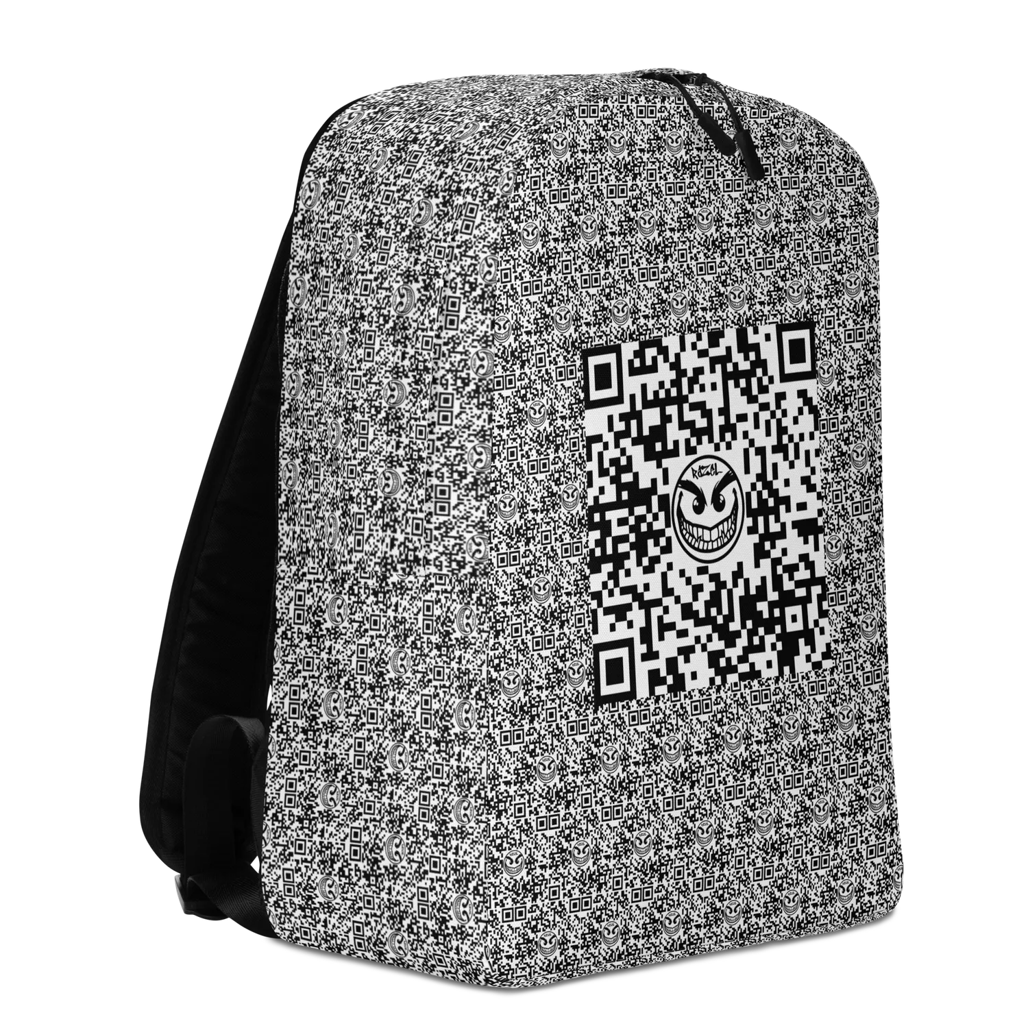 Razel Face QR Code Motif rugzak zwart 20 liter laptopvak