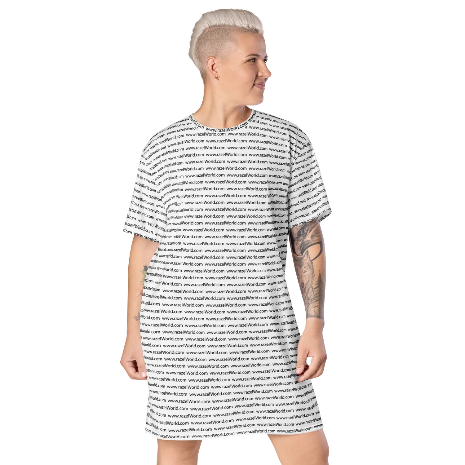 Razel www.razelWorld.com Motif T-shirt jurk oversize stretch