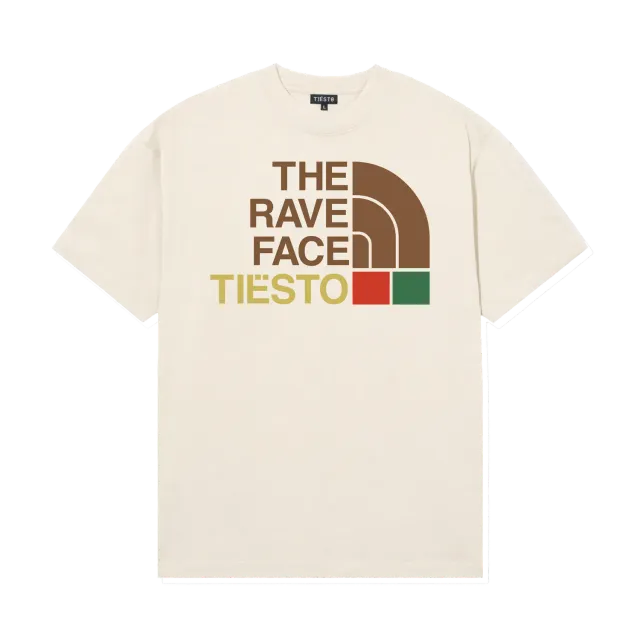 Tiësto Rave Face T-shirt Bone Beige Oversized