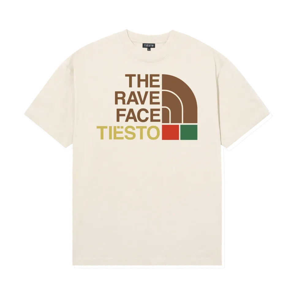 Tiësto Rave Face T-shirt Bone Beige Oversized