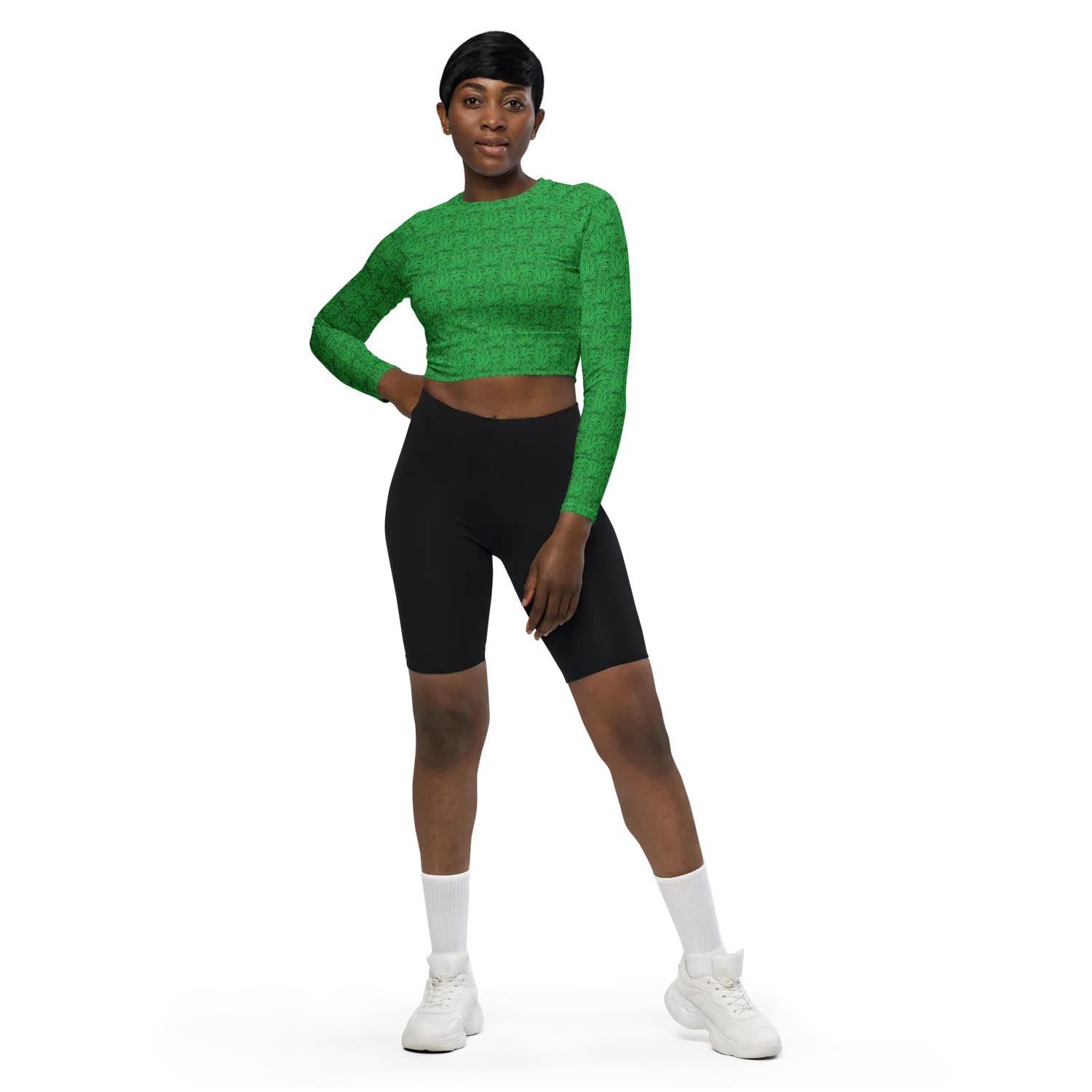 Razel Marijuana Tree Star crop top longsleeve UPF50
