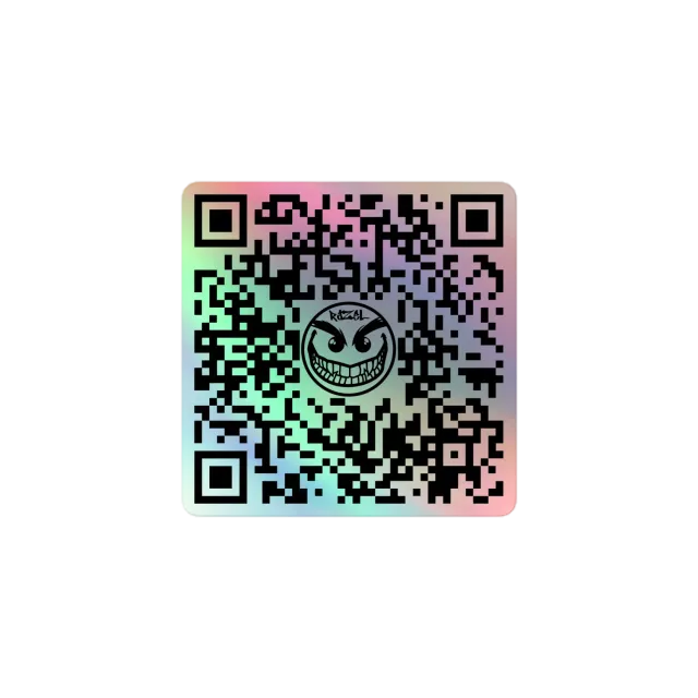 Razel Face QR Code sticker holografisch 3x3