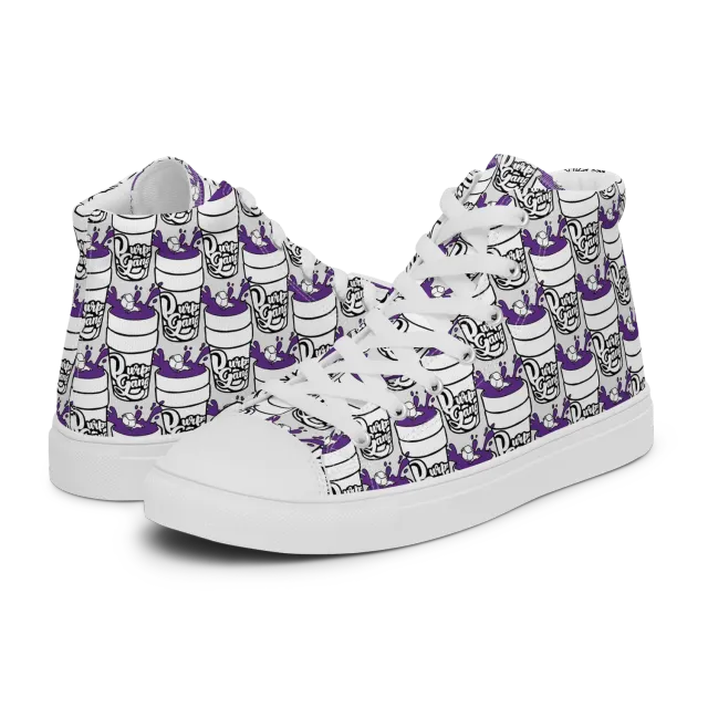 Razel Purp Gang Double Cup Motif hoge sneakers canvas