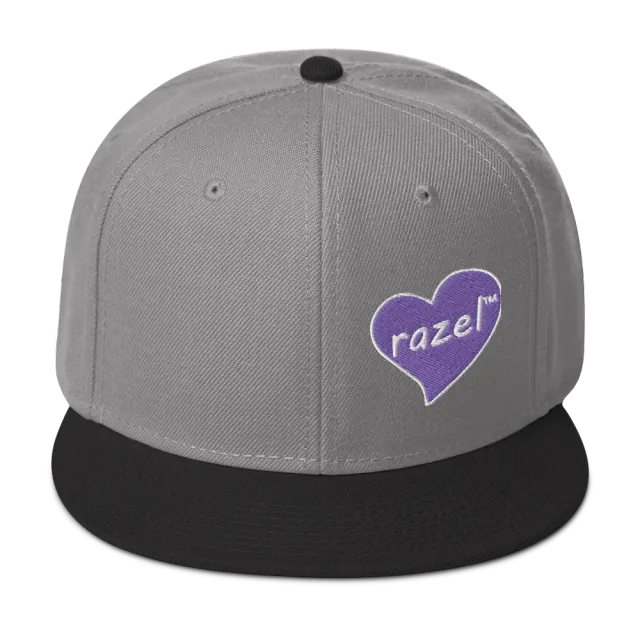 Razel Purple Hearted Snapback pet zwart verstelbaar