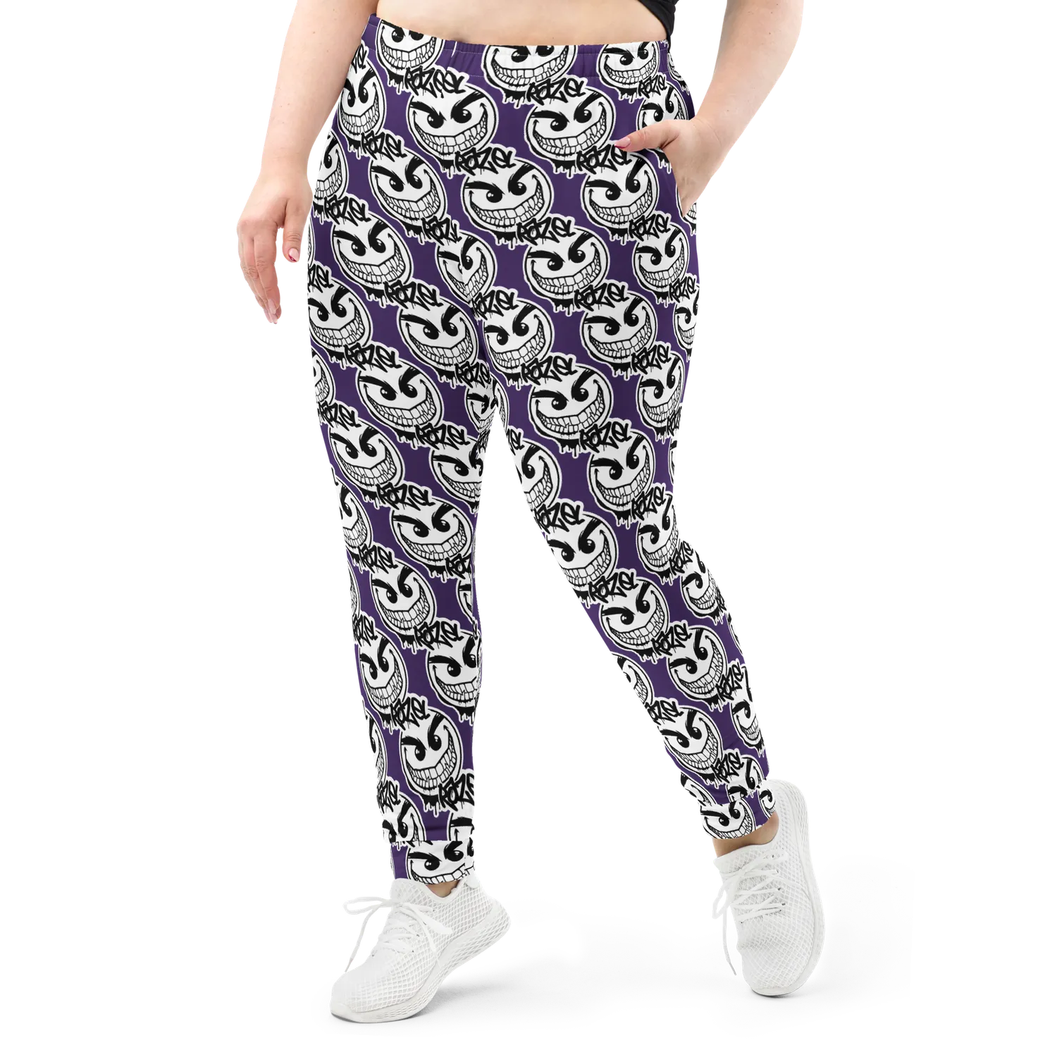 Razel Gang Drip Face Joggers dames fleece zwart