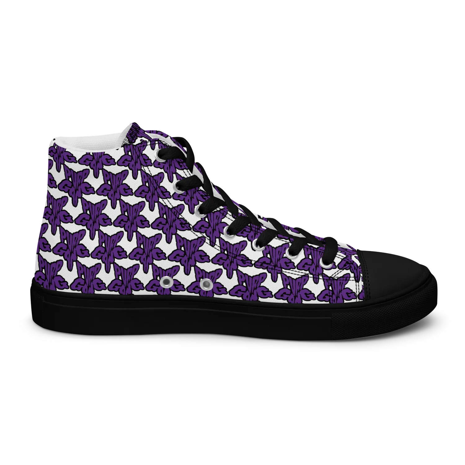 Razel Purp Gang Rock Star Hoge Sneakers Zwart Canvas