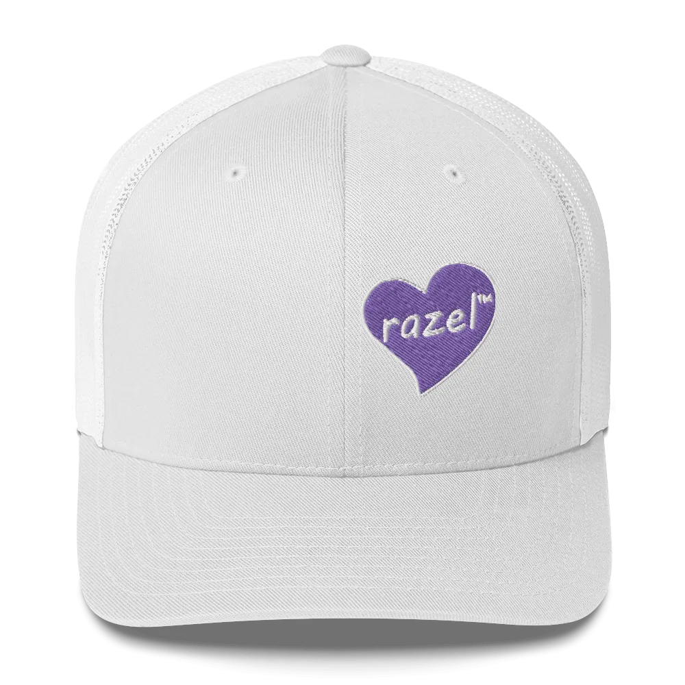 Razel Purple Hearted trucker pet zwart mesh
