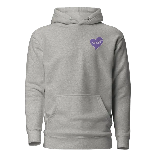 Razel Purple Hearted hoodie zwart geborduurd
